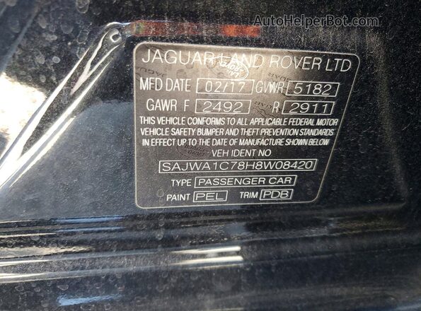 SAJWA1C78H8W08420 2017 JAGUAR XJ Black Вид підкапотного простору