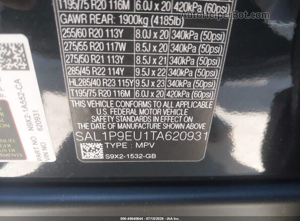 SAL1P9EU1TA620931 2026 LAND ROVER RANGE ROVER SPORT Black Engine compartment view
