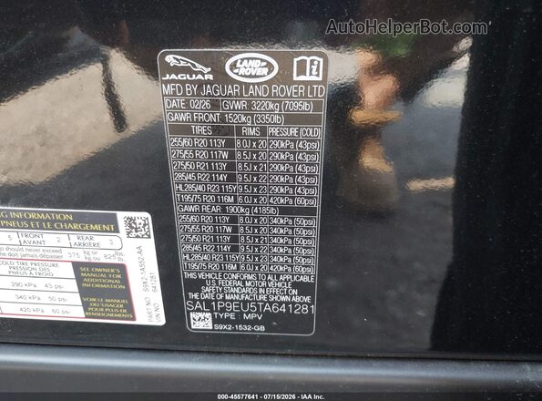 SAL1P9EU5TA641281 2026 LAND ROVER RANGE ROVER SPORT Black Widok komory silnika