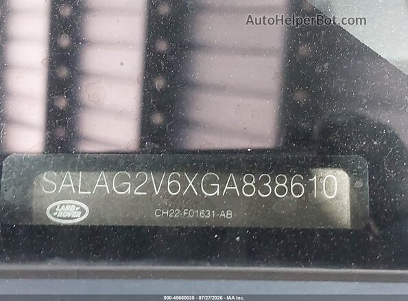 SALAG2V6XGA838610 2016 LAND ROVER LR4 Silver Engine compartment view