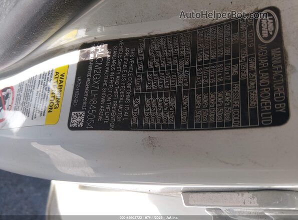 SALCM2GX7LH845054 2020 LAND ROVER DISCOVERY SPORT White Вид підкапотного простору
