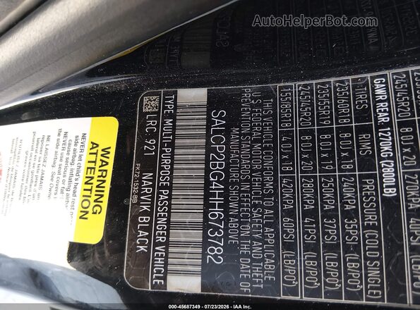 SALCP2BG4HH673782 2017 LAND ROVER DISCOVERY SPORT Черный Вид подкапотного пространства