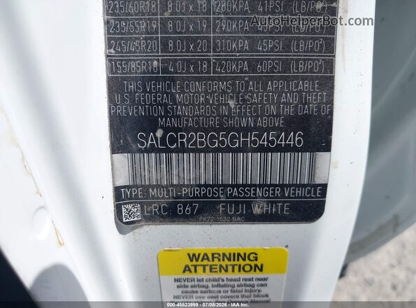 SALCR2BG5GH545446 2016 LAND ROVER DISCOVERY SPORT White Widok komory silnika