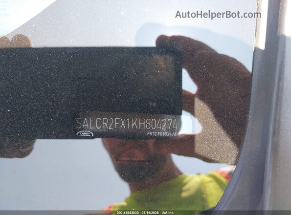 SALCR2FX1KH804274 2019 LAND ROVER DISCOVERY SPORT Gray Շարժիչի բաժամունքի տեսք