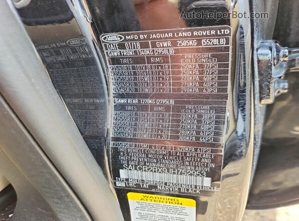SALCR2RX9JH752953 2018 LAND ROVER DISCOVERY Black Engine compartment view