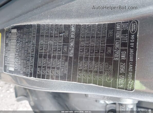 SALCT2RX2JH746493 2018 LAND ROVER DISCOVERY SPORT Черный Вид подкапотного пространства