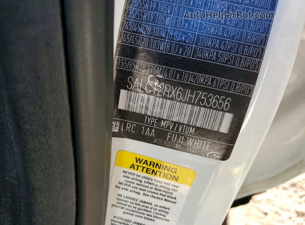 SALCT2RX6JH753656 2018 LAND ROVER DISCOVERY White Панорамний вид салону 360°