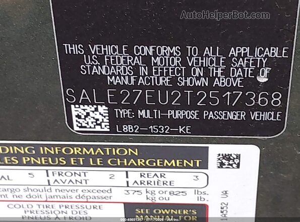 SALE27EU2T2517368 2026 LAND ROVER DEFENDER Green Widok komory silnika
