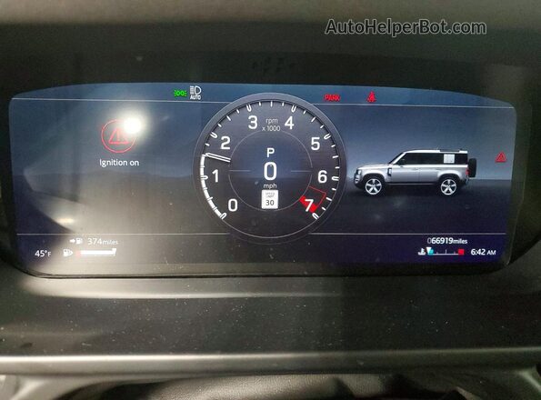 SALEJ7EX9L2033453 2020 LAND ROVER DEFENDER Черный Вид щитка приборов