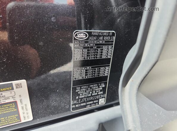 SALEJ7EXXR2285348 2024 LAND ROVER DEFENDER Gray Вид наклейки з VIN-кодом