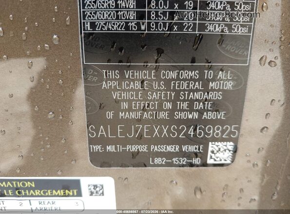 SALEJ7EXXS2469825 2025 LAND ROVER DEFENDER Brown Вид підкапотного простору