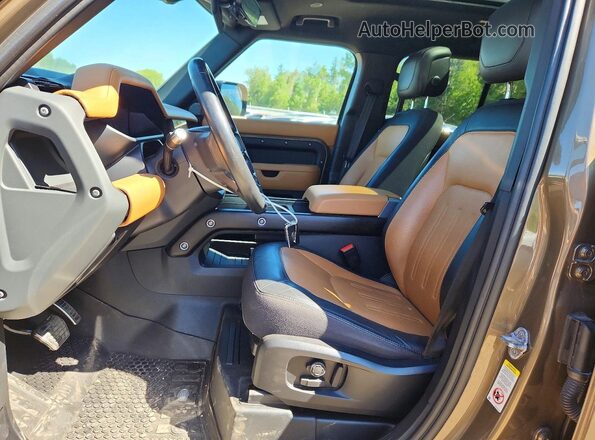 SALEX7RU7M2054513 2021 LAND ROVER DEFENDER Tan წინა სალონის ხედი