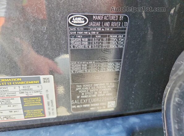 SALEXFEU6R2294885 2024 LAND ROVER DEFENDER Charcoal Панорамний вид салону 360°