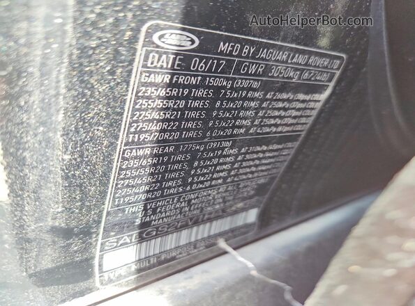SALGS2FV1HA359492 2017 LAND ROVER RANGE Черный Вид наклейки с VIN-кодом