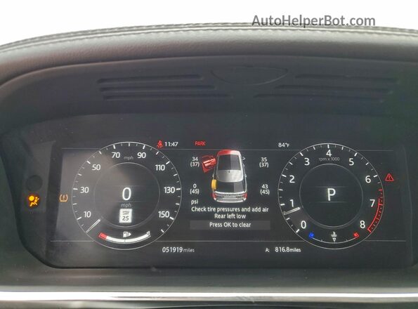 SALGS2RU5MA420369 2021 LAND ROVER RANGE Blue Vista del cuadro de instrumentos