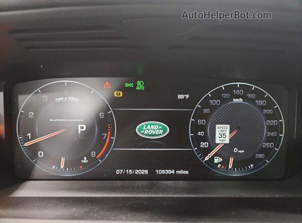 SALGV2EF8GA293880 2016 LAND ROVER RANGE Black ხელსაწყოთა პანელის ხედი