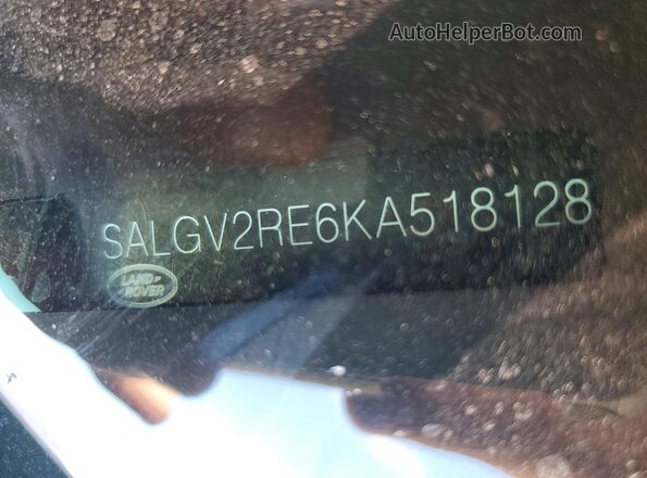 SALGV2RE6KA518128 2019 LAND ROVER RANGE Черный Вид наклейки с VIN-кодом