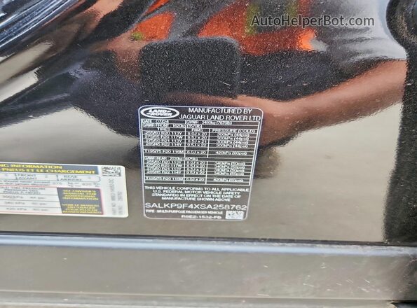 SALKP9F4XSA258762 2025 LAND ROVER RANGE Black Սալոնի 360 աստիճան տեսք