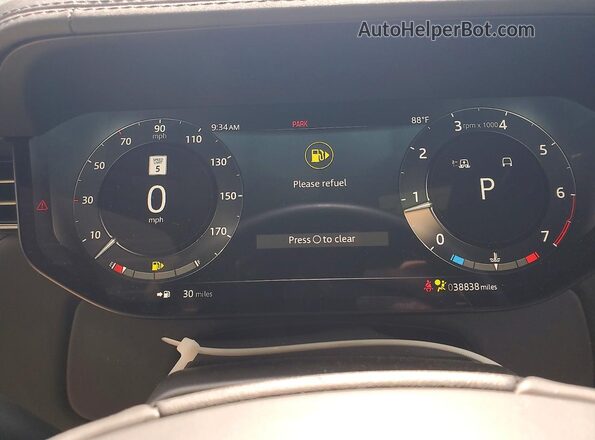 SALKP9FU4PA038296 2023 LAND ROVER RANGE Угольный Вид щитка приборов