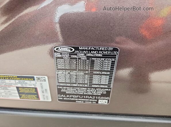 SALKPBFU1RA215896 2024 LAND ROVER RANGE Gray Engine compartment view