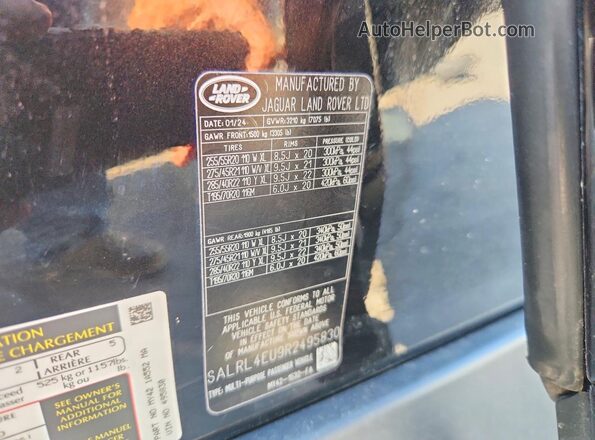 SALRL4EU9R2495830 2024 LAND ROVER DISCOVERY Black Vista del compartimento del motor