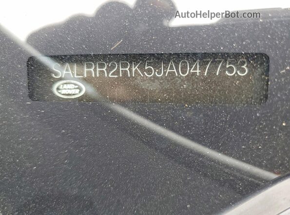 SALRR2RK5JA047753 2018 LAND ROVER DISCOVERY White VIN კოდის სტიკერის ხედი