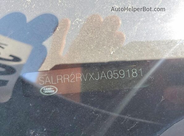 SALRR2RVXJA059181 2018 LAND ROVER DISCOVERY Silver VIN sticker view
