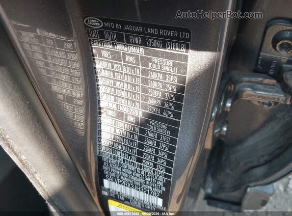 SALVP2RX3JH321782 2018 LAND ROVER RANGE ROVER EVOQUE Gray Вид підкапотного простору