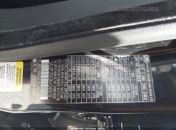 SALVP2RX3KH346618 2019 LAND ROVER RANGE ROVER EVOQUE Черный Вид подкапотного пространства