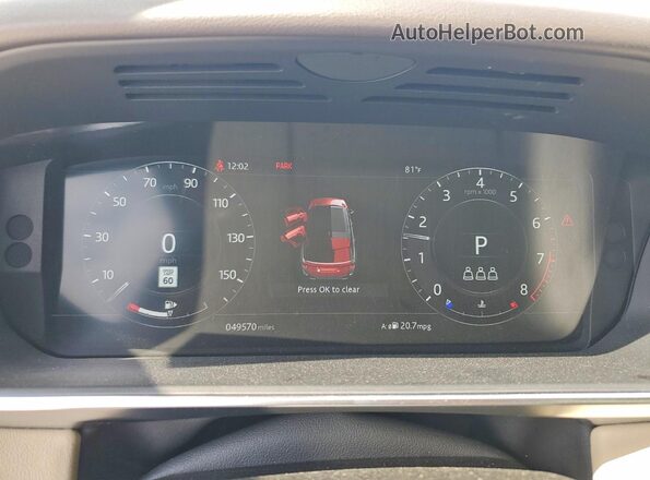 SALWG2SU5MA768521 2021 LAND ROVER RANGE White ხელსაწყოთა პანელის ხედი