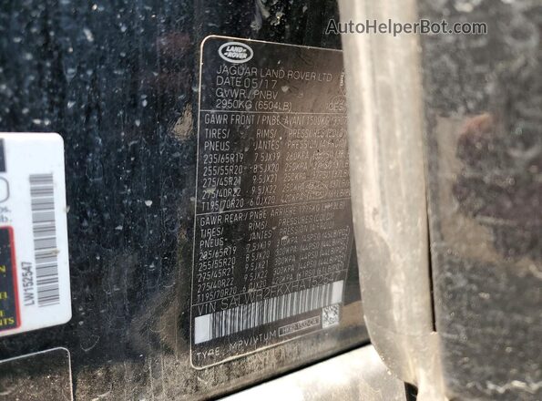 SALWR2FKXHA152547 2017 LAND ROVER RANGE Black VIN sticker view