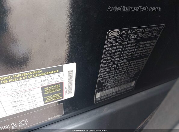 SALWR2PF9GA592761 2016 LAND ROVER RANGE ROVER SPORT Black Շարժիչի բաժամունքի տեսք