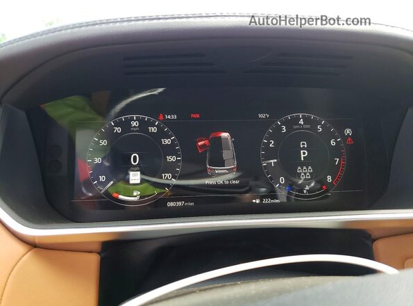 SALWR2RE1KA837095 2019 LAND ROVER RANGE Charcoal Instrument cluster view