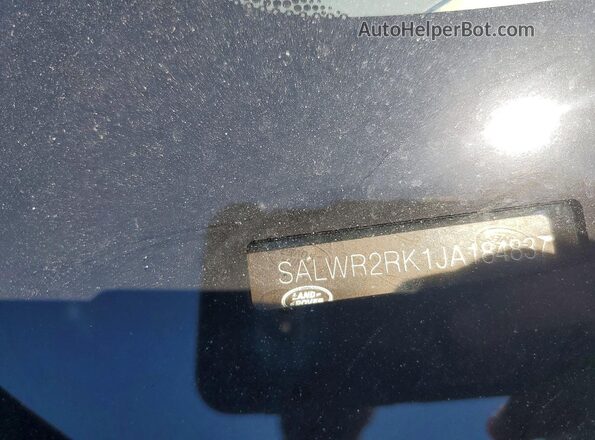 SALWR2RK1JA184837 2018 LAND ROVER RANGE Black Widok naklejki z numerem VIN