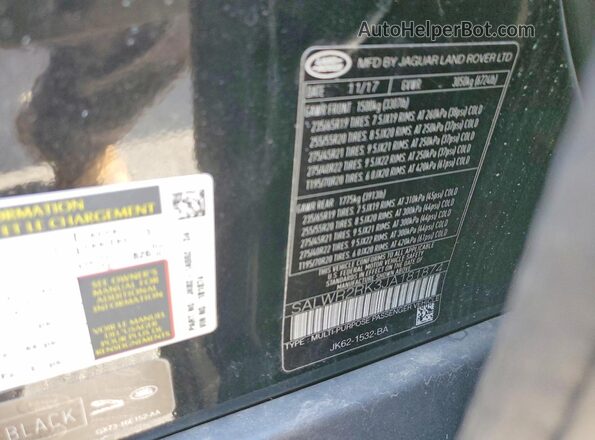 SALWR2RK3JA181874 2018 LAND ROVER RANGE Black VIN կոդի պիտակի տեսք
