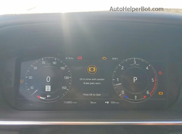 SALWR2RKXKA846545 2019 LAND ROVER RANGE White Widok zestawu wskaźników