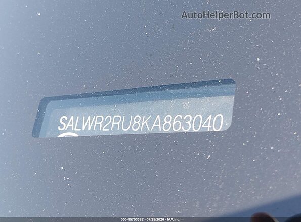 SALWR2RU8KA863040 2019 LAND ROVER RANGE ROVER SPORT White Widok komory silnika