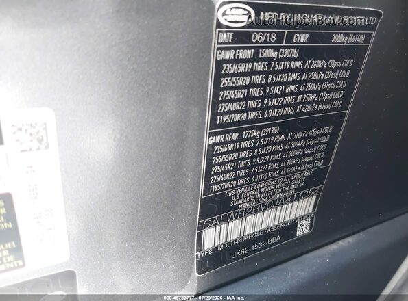 SALWR2RV0JA811358 2018 LAND ROVER RANGE ROVER SPORT Черный Вид подкапотного пространства