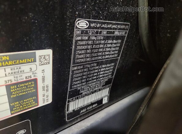SALWR2RV1JA185481 2018 LAND ROVER RANGE Black სალონის 360-გრადუსიანი ხედი