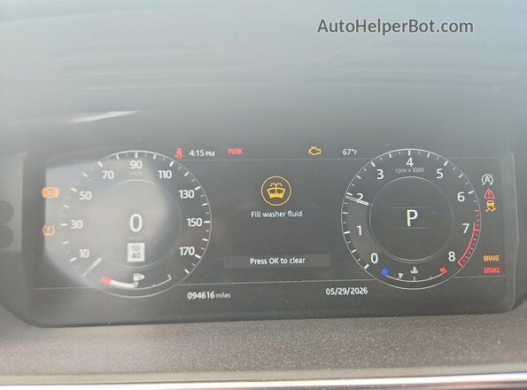 SALWR2SE4MA768237 2021 LAND ROVER RANGE Red Vista del cuadro de instrumentos