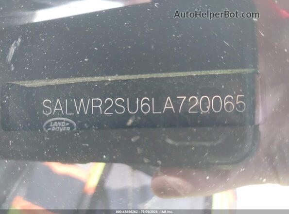 SALWR2SU6LA720065 2020 LAND ROVER RANGE ROVER SPORT Black Вид підкапотного простору