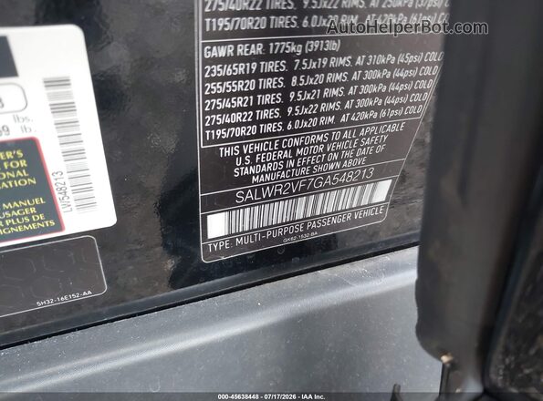 SALWR2VF7GA548213 2016 LAND ROVER RANGE ROVER SPORT Black Շարժիչի բաժամունքի տեսք