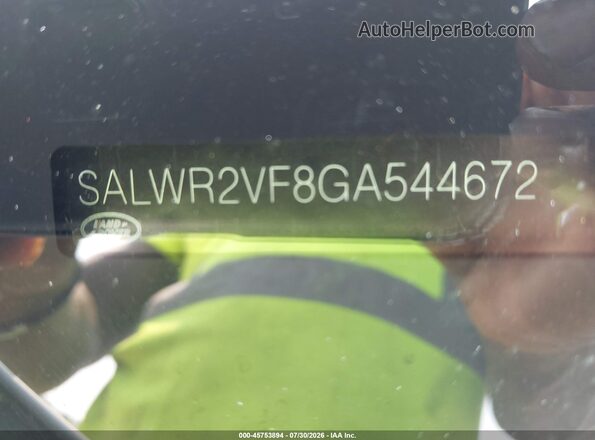 SALWR2VF8GA544672 2016 LAND ROVER RANGE ROVER SPORT Белый Вид подкапотного пространства