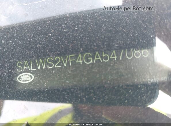 SALWS2VF4GA547086 2016 LAND ROVER RANGE ROVER SPORT White Vista del compartimento del motor
