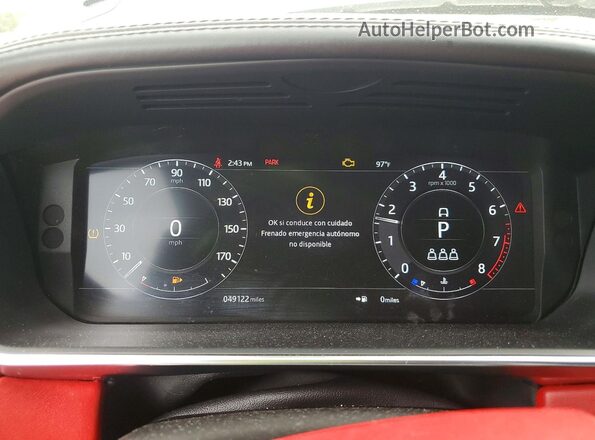 SALWV2SE2MA766613 2021 LAND ROVER RANGE Silver Vista del cuadro de instrumentos