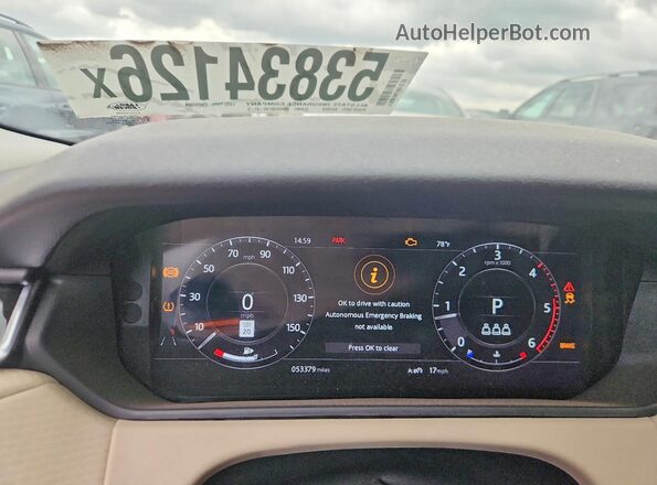 SALYB2EN2KA783079 2019 LAND ROVER RANGE Silver Vista del cuadro de instrumentos