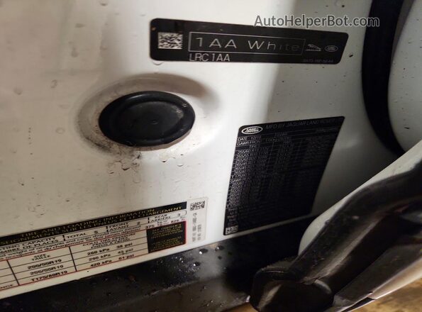 SALYB2EN9KA210079 2019 LAND ROVER RANGE White Вид наклейки з VIN-кодом