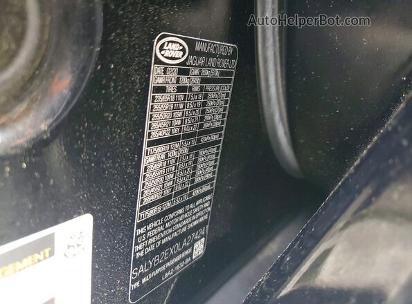 SALYB2EX0LA274241 2020 LAND ROVER RANGE Black 360 interior view