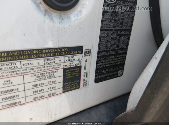 SALYB2EX8LA258661 2020 LAND ROVER RANGE ROVER VELAR Белый Вид подкапотного пространства