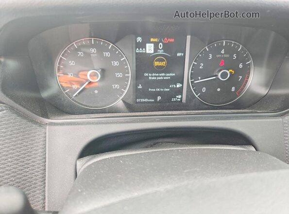 SALYB2EXXLA255065 2020 LAND ROVER RANGE White ხელსაწყოთა პანელის ხედი